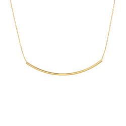 Sterling Silver Long Tube Necklace, Gold Plated - 5