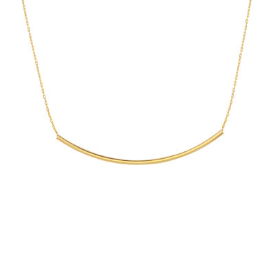 Sterling Silver Long Tube Necklace, Gold Plated - 5