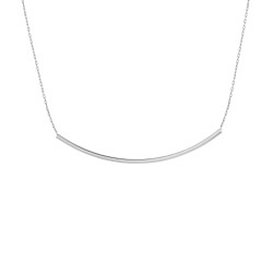Sterling Silver Long Tube Necklace, Gold Plated - 3