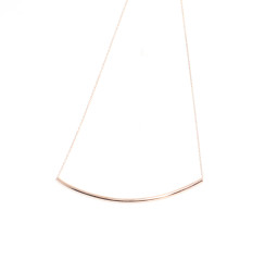 Sterling Silver Long Tube Necklace, Gold Plated - 4