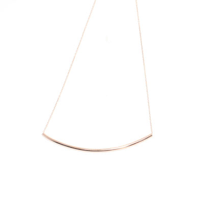 Sterling Silver Long Tube Necklace, Gold Plated - 4