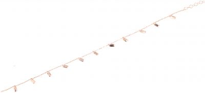 Sterling Silver Mini Bar Anklet, Rose Gold Vermeiled - 2