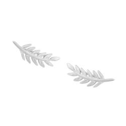Sterling Silver Olive Brach Ear Climbers, Rose Gold Plated - Nusrettaki (1)