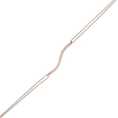Sterling Silver S model Tennis Bracelet, Rose Gold Vermeil - 5