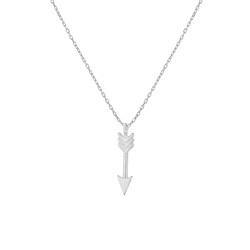 Sterling Silver Shoot for Love Dainty Necklace, Rose Gold Plated - 8