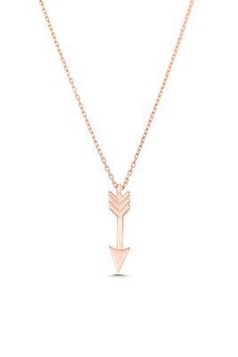 Sterling Silver Shoot for Love Dainty Necklace, Rose Gold Plated - 4