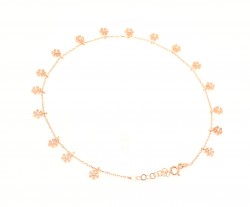 Sterling Silver Snowflakes Anklet, Rose Gold Vermeil - 3