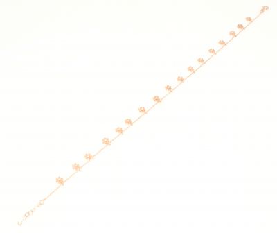 Sterling Silver Snowflakes Anklet, Rose Gold Vermeil - 4