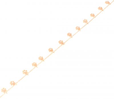 Sterling Silver Snowflakes Anklet, Rose Gold Vermeil - 5