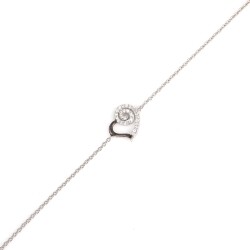 Sterling Silver Spiral Heart Bracelet with CZ - 7