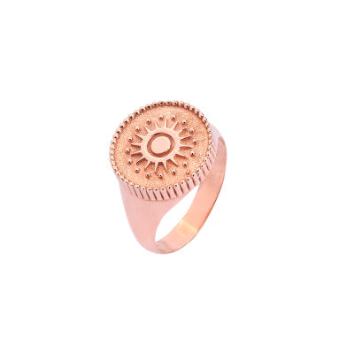 Sterling Silver Sun Signet Ring, Rose Gold Vermeil - 2