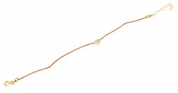 Sterling Silver Tiny Heart Cord Bracelet, Gold Plated - 4
