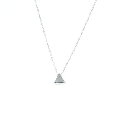 Sterling Silver Tiny Triangle Necklace - 13