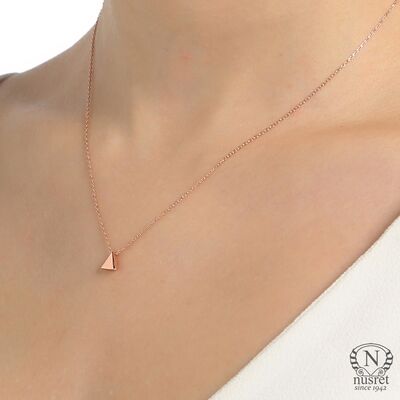 Sterling Silver Tiny Triangle Necklace - 6