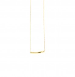 Sterling Silver Tiny Tube Necklace, Gold Plated - 4