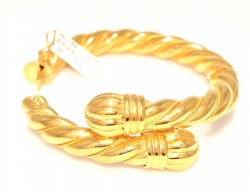 Twisted Wire Cone Top Ram Design Bracelet - 22K - Nusrettaki