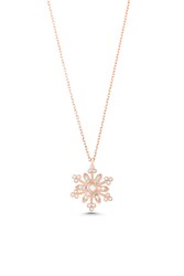 White CZ. 925 Sterling Silver Snowflake Necklace - 5